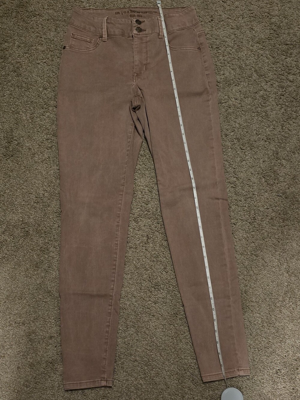Small High Waisted Skinny Pants in Mauve/Dusty Pink - Picture 6 of 7